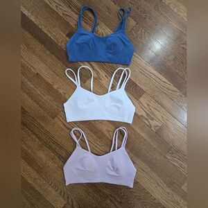 3-Pack Lululemon Like A Cloud Bralette Set - Blue, White & Light Lavender Size 2